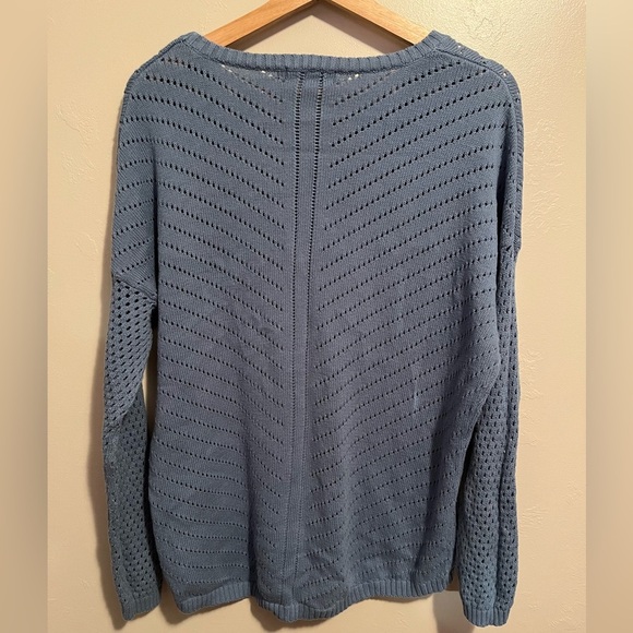 prAna Women's Parker Sweater Soft Open Knit in Dusty Skies Size Large Dolman Slv - Picture 6 of 10